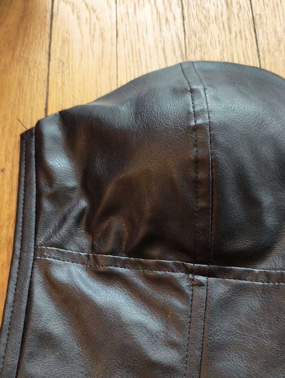 Charlotte Russe Black Strapless Faux Leather Bustier - Picture 2 of 9